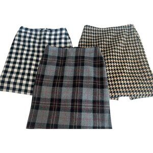 3 Talbots Size 2 Plaid Skirt Wool Blend Old Money Career School Girl Academia